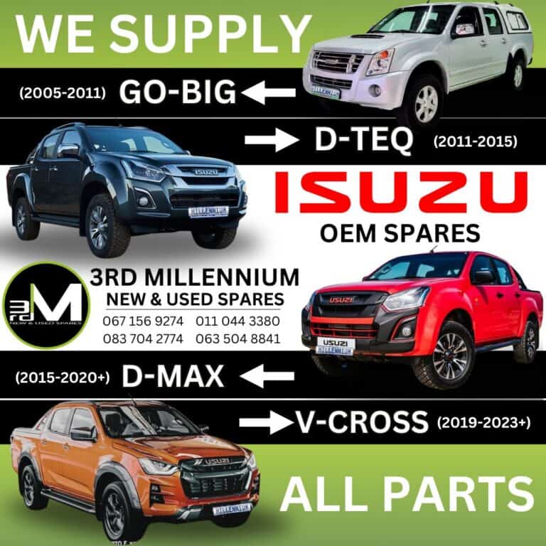 Isuzu spare parts in stock at 3rd Millennium Auto Spares